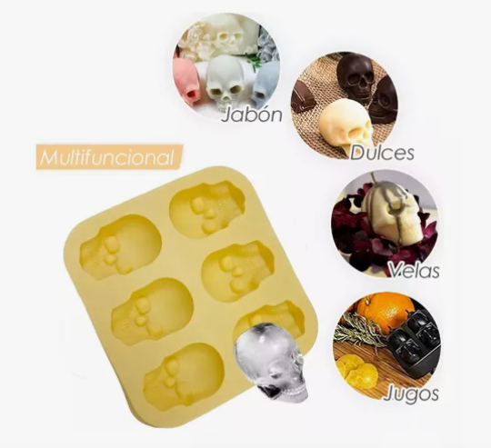 Miniatura 4 de Molde Para Hielo En Forma De Calavera